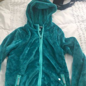 Lands End Turquoise fleece zip-up jacket BRAND NEW